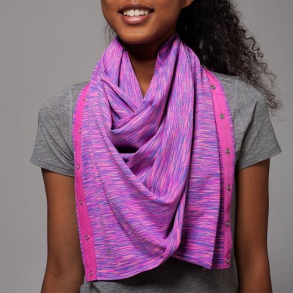 Ivivva Pink Blue Space Dye Village Chill Vinyasa Multi-Wear Wrap Scarf